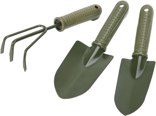 Tuingereedschap Set - Hand Hark - Buiten Werk - IJzeren Constructie - 24 cm Lengte - Groen