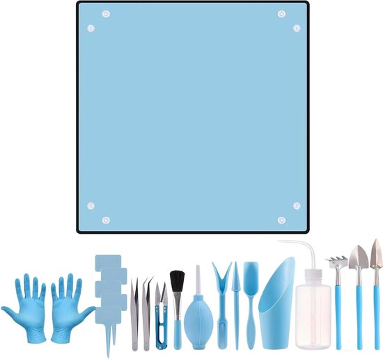 Tuingereedschap Set - Handgereedschap Tuin - Grond Verzorgen - Modulair Ontwerp - 30 x 30 cm - Blauw