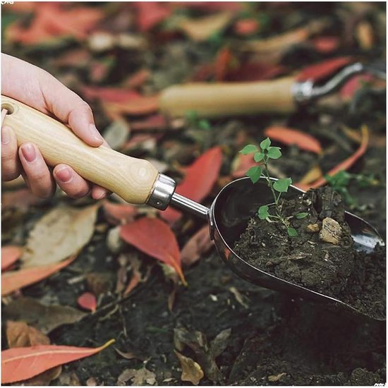 Tuingereedschap Set - Handgereedschap Tuin - Planten Verpotten - 3-delige Set - 10 cm - Naturel