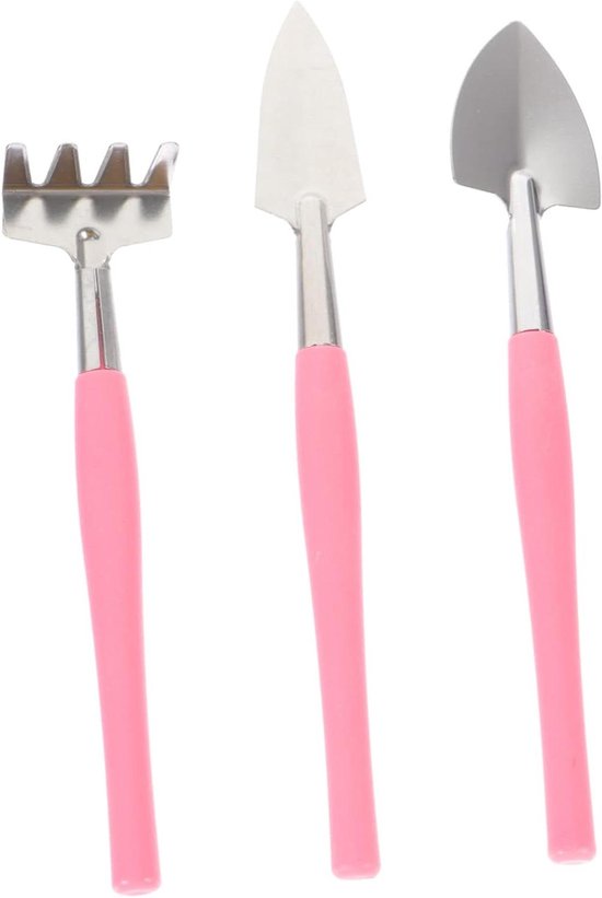 Tuingereedschap Set - Handgereedschap Tuin - Planten Verpotten - Ergonomische Grip - 3 Delig - Roze