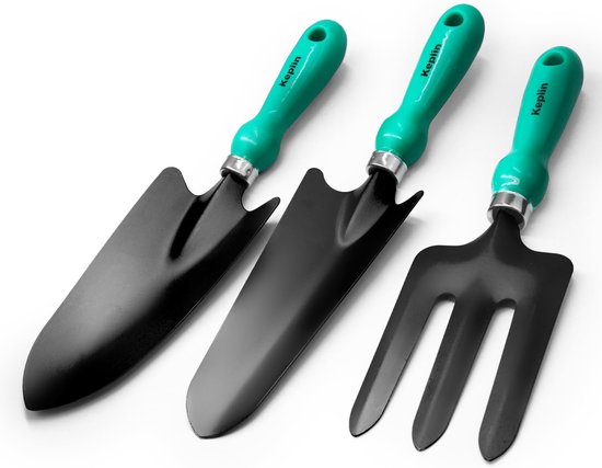 Tuingereedschap Set - Handgereedschap Tuin - Planten Verpotten - Koolstofstaal Bladen - 11.5 cm Handgrepen
