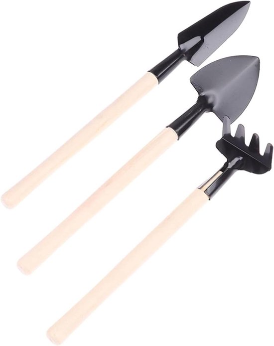 Tuingereedschap Set - Handgereedschap Tuin - Planten Verzorgen - Roestvrij Staal - 3-delig - Natuurlijk