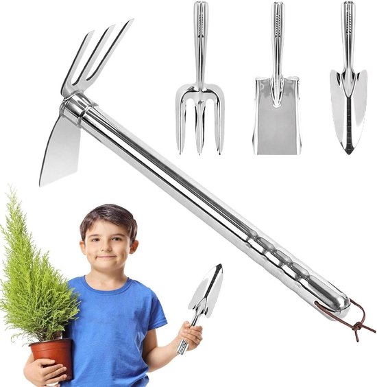Tuingereedschap Set - Handgereedschap Tuin - Precisie Tuinieren - Roestvrij Staal - 4-Delig - Zilver