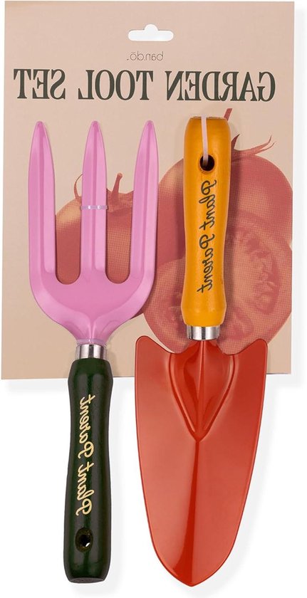 Tuingereedschap Set - Handhark Troffel - Planten Verzorgen - Beukenhouten Handgrepen - 28.6 cm - Groen