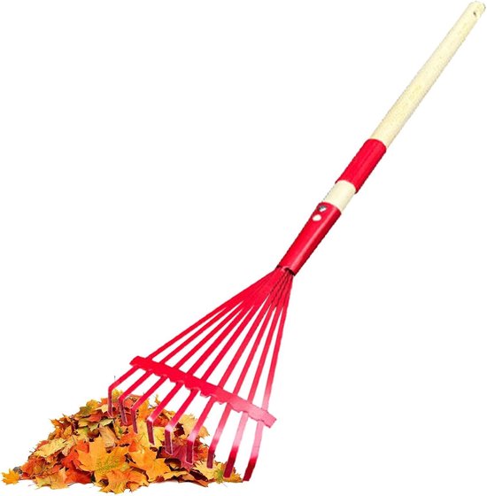 Tuingereedschap Set - Kinder Schep Hark - Buiten Spelen - Houten Handvat - 72 cm Lengte - Blad Metaal