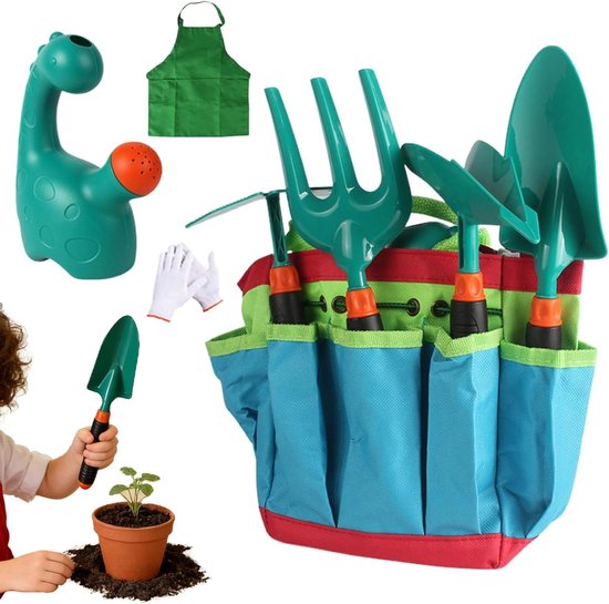 Tuingereedschap Set - Kinder Tuin - Natuur Ontdekken - Ergonomische Handgrepen - 23 x 15 x 13 cm - Groen