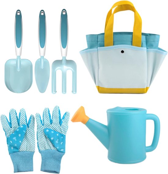 Tuingereedschap Set - Kinder Tuin Set - Buiten Spelen - Roestbestendig Gereedschap - 6 Delig - Felblauw