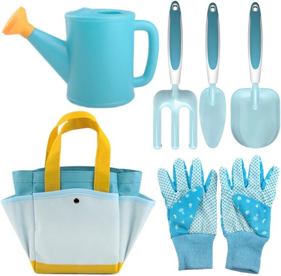 Tuingereedschap Set - Kinder Tuin Speelgoed - Buiten Spelen - Ergonomische Handgrepen - 6 Delig - Blauw