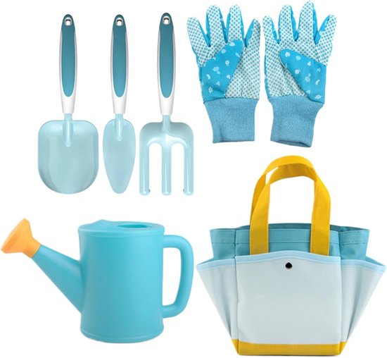 Tuingereedschap Set - Kinder Tuinieren - Buiten Spelen - Educatief en Speels - 6 Delig - Blauw