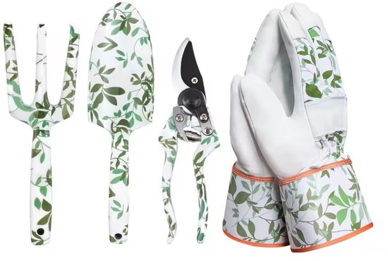 Tuingereedschap Set met Plantendesign – Complete Tuinset voor Tuinieren & Kluswerk