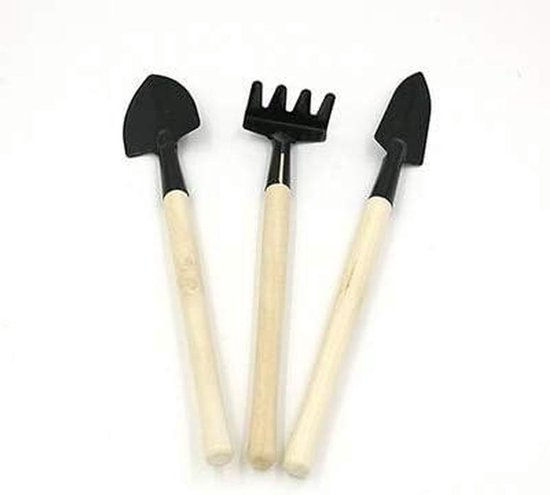 Tuingereedschap Set - Mini Schep Hark - Kleine Tuinieren - Houten Handvat Metaal - 3 Stuks - Niet Gespecificeerd