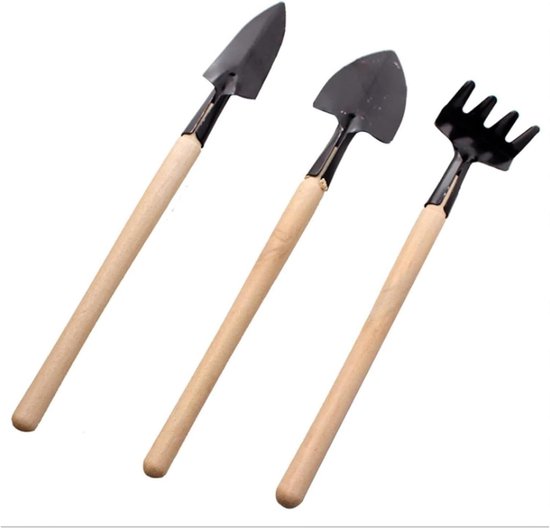 Tuingereedschap Set - Mini Schep Hark - Planten Verzorgen - Metalen Kop - 3-delig - One Color