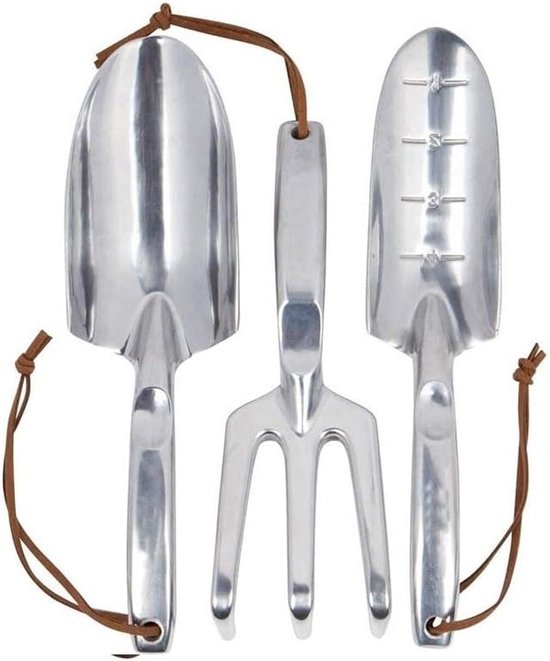 Tuingereedschap set - Roestvrij gereedschap - Buiten tuinieren - Ergonomische handgrepen - Complete set - Zilverkleurig