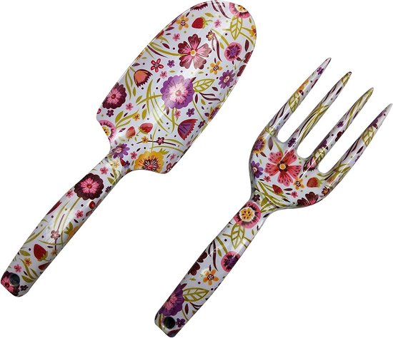 Tuingereedschap Set - Schep en Vork - Planten en Verpotten - Gegalvaniseerd Staal - 27 x 7 cm - Meerkleurig