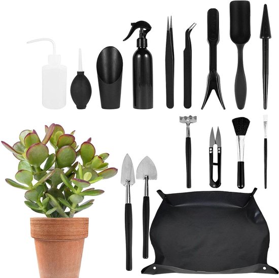 Tuingereedschap Set - Terrarium Gereedschap - Planten Verzorgen - 16 Delige Set - 385 gram - Niet Gespecificeerd