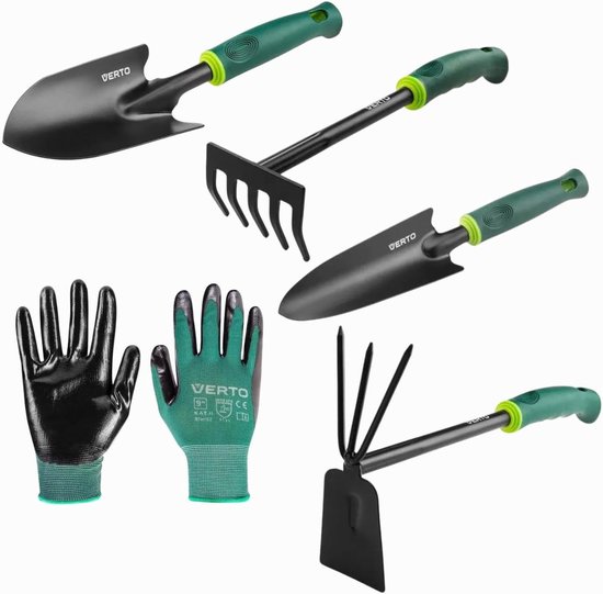 Tuingereedschap Set - Tuin Benodigdheden - Planten Verpotten - Torsiebestendig Staal - 4 Delig - Zwart