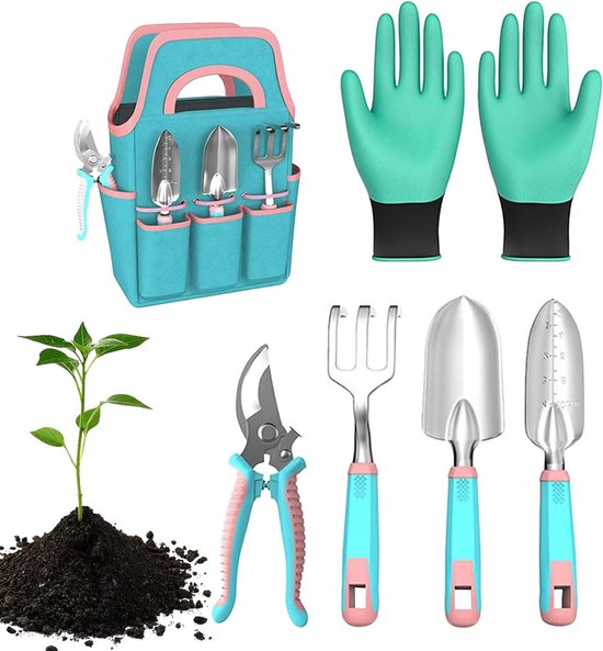 Tuingereedschap Set - Tuinbenodigdheden - Buiten Klussen - Roestbestendig Aluminium - 6 Delig - Groen