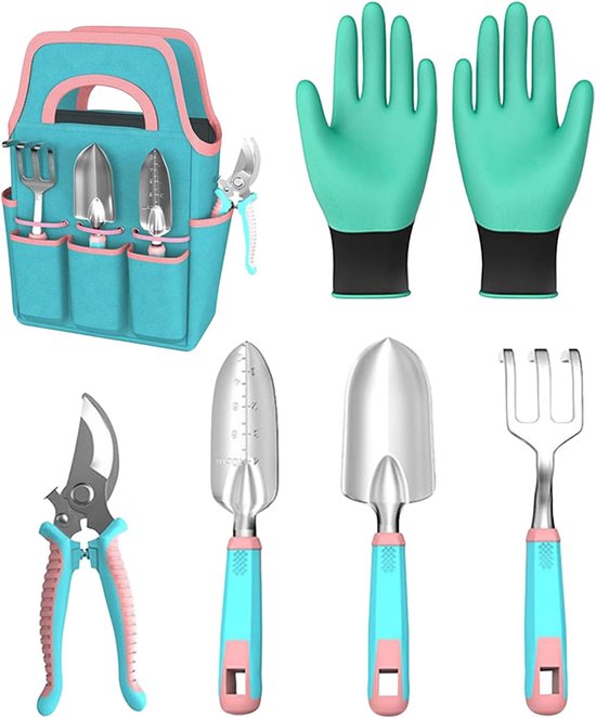 Tuingereedschap Set - Tuinbenodigdheden - Buitenonderhoud - Met Draagtas - 6 Delig - Groen