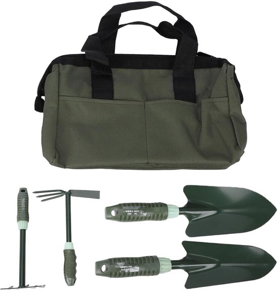 Tuingereedschap Set - Tuinbenodigdheden Set - Planten en Onderhoud - Ergonomische Antislip Handgrepen - 5 Delig - Groen