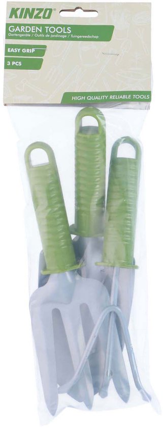 Tuingereedschap set tuinieren ergonomisch 3-delig lichtgewicht. van Merkloos	