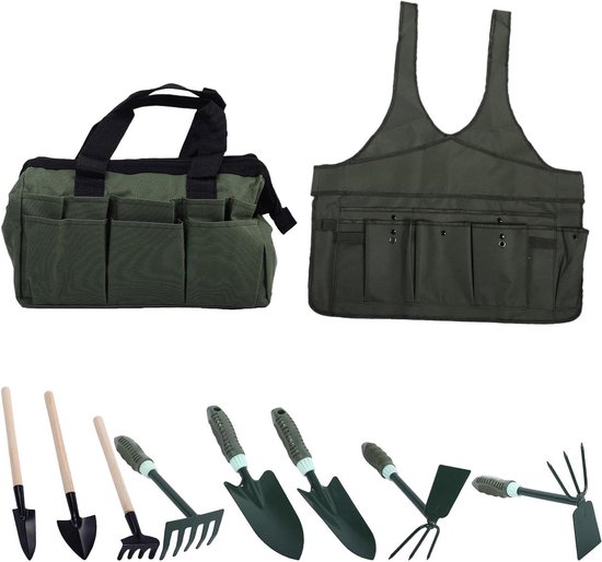 Tuingereedschap Set - Tuinieren Set - Tuinonderhoud - Ergonomisch Ontwerp - 9-delig - Groen