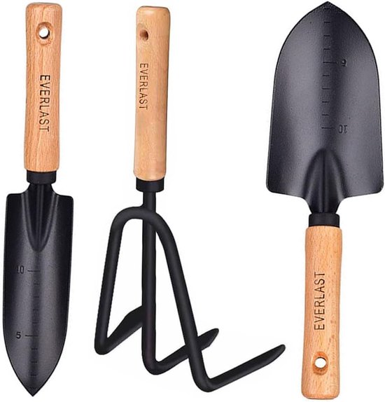 Tuingereedschap Set, tuinschep, tuingereedschap set, tuinschep, 3-delige tuingereedschap set, gereedschap cadeau voor mannen en vrouwen, 1 smalle schep, 1 brede schep en 1 tuinhark gereedschapset van CHRISTY HARRELL