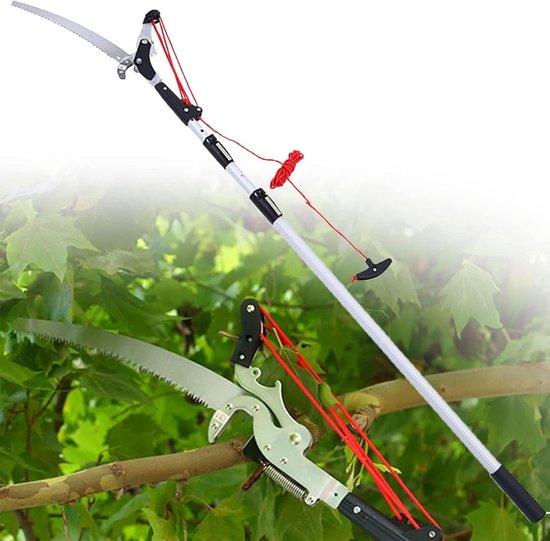 Tuingereedschap Set - Uitschuifbare Snoeischaar - Hoge Takken Snoeien - 2-in-1 Functie - 4 Meter Bereik - Aluminium