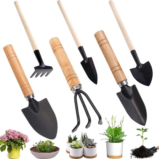 Tuingereedschap Set voor Kinderen - 6-delig | Klein Tuingereedschap Set | Tuinschep en Handhark | Planten Verplanten en Aarde Losmaken van Merkloos	