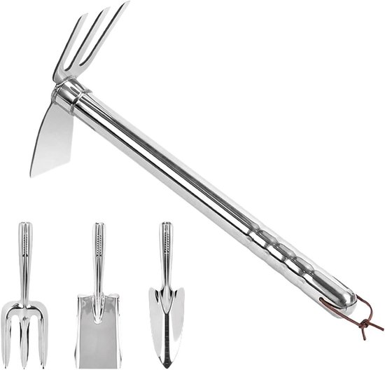 Tuingereedschapset 4-Delig - Bodemverbeteraars - Bodem Losmaken - Roestvrij Staal - 40 x 15 x 5 cm - Zilver