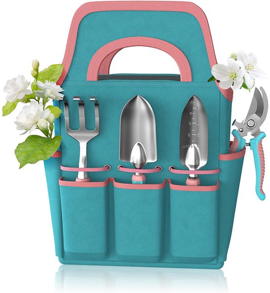 Tuingereedschapset, 6-delige tuingereedschapset, roestbestendige tuingeschenkset met duurzame opbergtas, ideaal tuincadeau voor mannen en vrouwen van Merkloos	