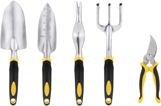 Tuingereedschapset Roestvrijstaal - Tuinbenodigdheden Set - Binnen en Buiten Tuinieren - Duurzame Roestvrije Constructie - 1.5 kg - Zilver