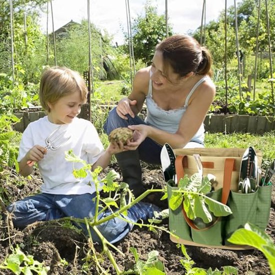 Tuingereedschapsset 10-delig van roestvrij staal voor intensief gebruik met antislip houten handvatten - Perfect voor tuinliefhebbers