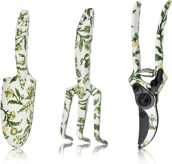 Tuingereedschapsset, 3-delige set tuingereedschappen, aluminium tuingereedschapsset met 10 plantenetiketten, troffel, getransplanteerd, tuinschaar, tuincadeaus voor tuiniers van T