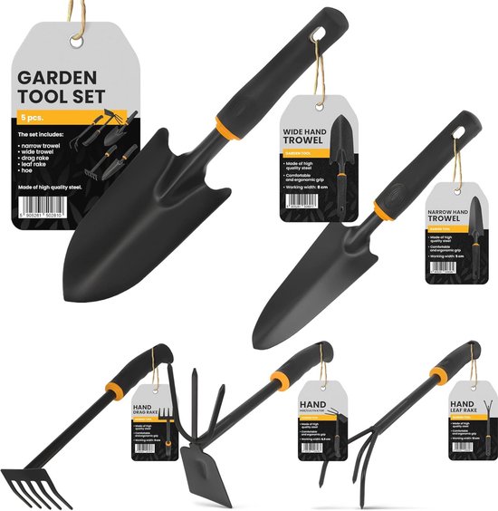 Tuingereedschapsset 5-Delig - Handtools voor Tuin en Balkon | Ergonomisch Tuingereedschap van Merkloos	