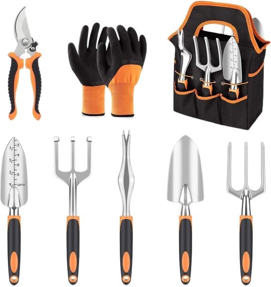 Tuingereedschapsset Metaal - Roestvrij Gereedschap - Tuinieren Binnen Buiten - Ergonomische Handgrepen - 1.5 kg - One Color
