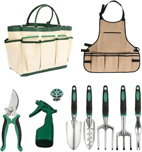 Tuingereedschapsset - Tuinhandgereedschap - Planten en Graven - Compleet met Schort - 36 x 16 x 10 cm