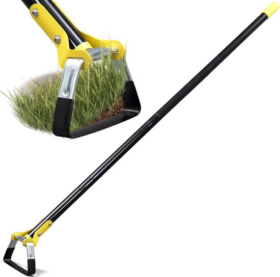 Tuinhak met steel, 182 cm, onkruidhark, tuingereedschap, metaal met scherp blad, multifunctionele hak, tuingereedschap voor het losmaken, luchten en wieden van de grond van T