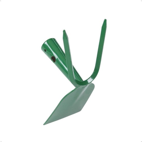 Tuinhak met steel - Onkruidhak bodemhak - Bodem losmaken wieden - 2-in-1 dubbele functie - 140 cm steel - Groen