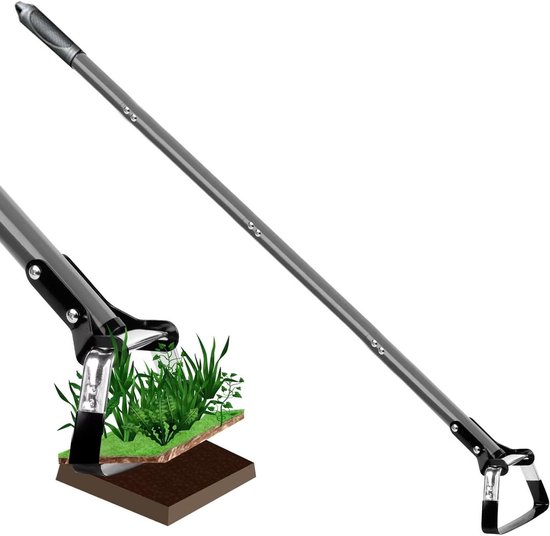Tuinhak met verstelbare steel van roestvrij staal - 1,6 m lang - pendelhak - klimhaak - onkruidverwijderaar - grond losmaken - groenten en bloemen planten aanbieding. van Merkloos	
