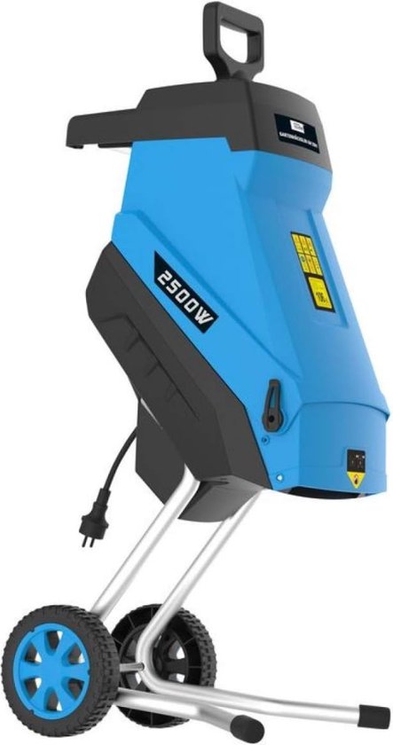 Tuinhakselaar - Hakselaar - (onderhoudsarm, zelfsluitend, opvangzak van 45 liter, transportwielen, 2500 W motorvermogen), 63 x 32 cm van T