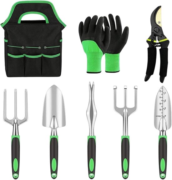 Tuinhandgereedschap Set - Planten Gereedschap - Planten Onderhoud - Ergonomisch Antislip - 31.5 x 15 x 8 cm - Grijs