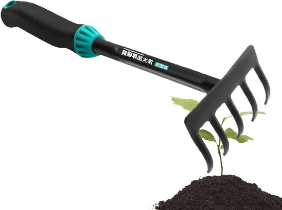 Tuinhandgereedschap Set - Planten scheppen - Bodem losmaken - Ergonomische handgrepen - 35.5 cm lengte - Zwart blauw