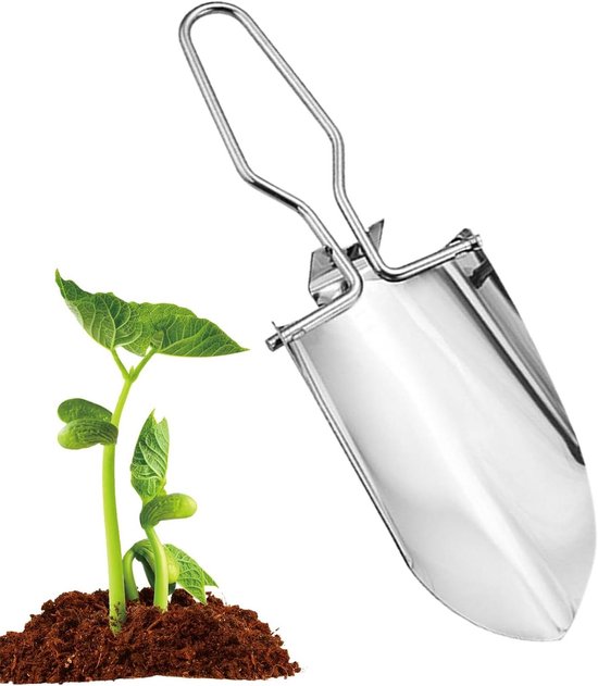 Tuinhandschep, ergonomisch inklapbaar tuingereedschap, kleine schep voor tuinieren, voor plantenwerkzaamheden, verpotten, bodemlosmaken, zaaien, grondbewerking
