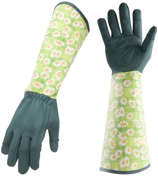 Tuinhandschoenen dames-Tuinhandschoenen- tuin handschoenen-Lange steekwerende tuinhandschoenen-Met onderarmbescherming - stevige leren handschoenen - geschikt voor tuin- en buitenwerk-41x14CM van Merkloos	