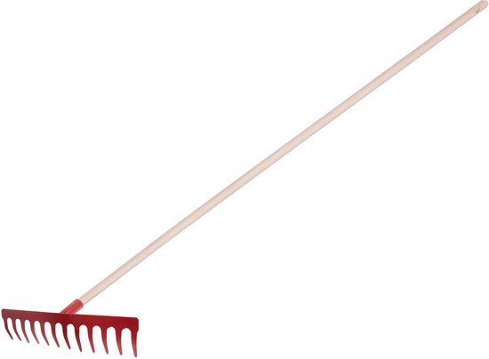 Tuinhark - 12 tanden - metaal - 30 cm - inclusief steel 130 cm van Merkloos	
