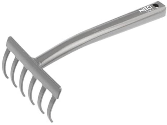 Tuinhark 6 tanden - 29 cm compacte hark voor tuinonderhoud van Merkloos	