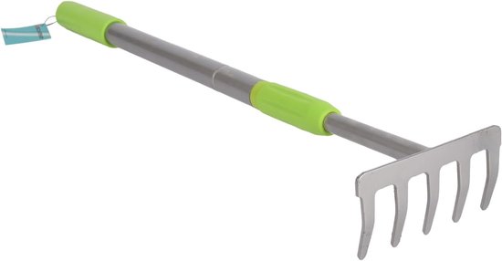 Tuinhark 63-90cm - Groen & Zilver - Metaal & Plastic - Ideaal voor onkruidverwijdering - SnelShoppen