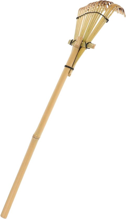 Tuinhark Bamboe - Handhark Tuin - Tuinonderhoud Egaliseren - Japans Ontwerp - 50 cm Lengte - Lichtgroen