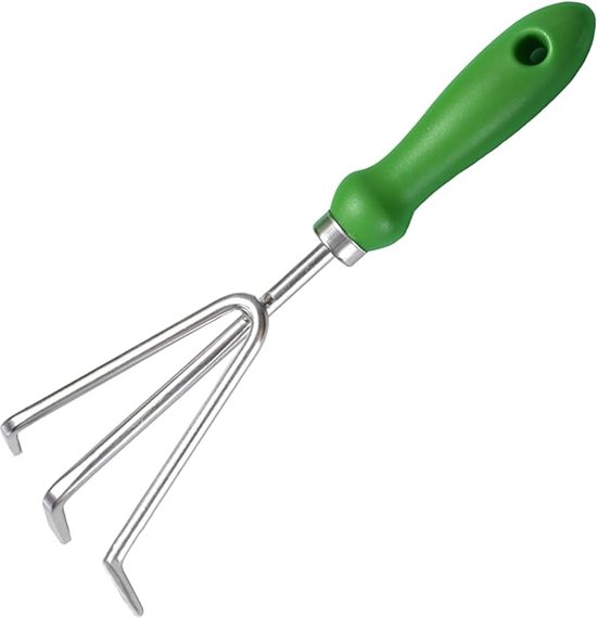 Tuinhark, cultivator, roestvrijstalen grijper met ergonomische steel – booghark, tuinvork, cultiveerapparaat – ideaal voor tuinieren, kweek, grond losmaken van Merkloos	