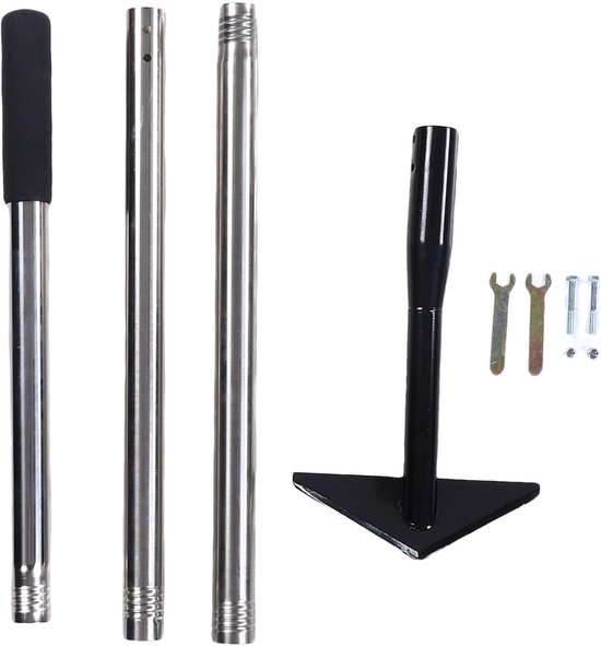 Tuinhark Driehoek - Onkruidsteker - Tuinonderhoud - Verstelbare steel - 145 cm - Zilver